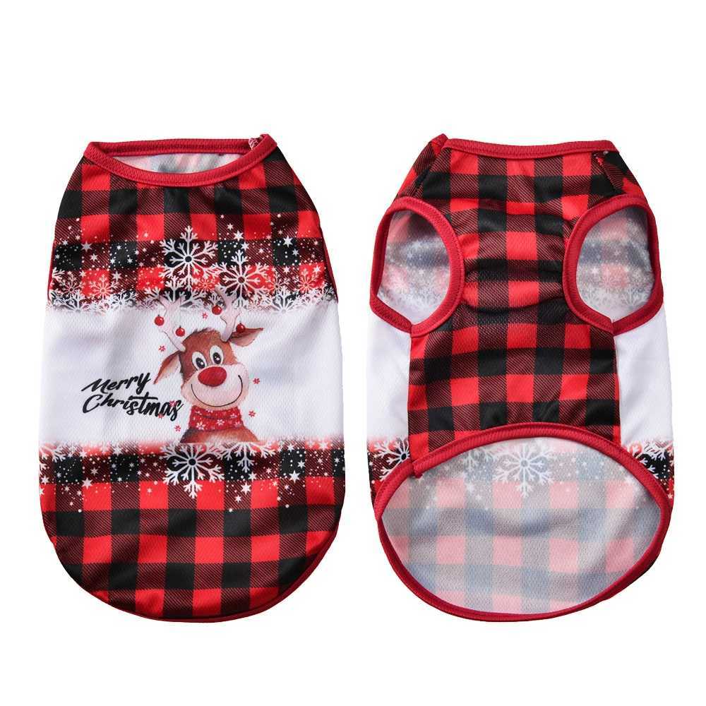 Breathable Dog Vest Clothes For Small Medium Dogs Cats Soft Cozy Christmas Print Puppy T-shirt Costume French Bulldog Pet CoatXJ241125