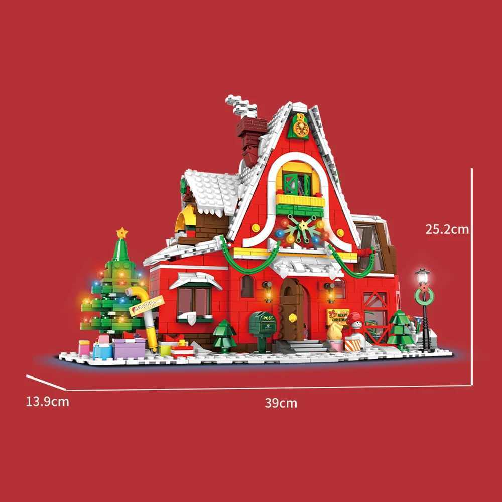 2023 Ci Creativi Winter Village Christmas House Christmas ART House Model Building Blocks Bricks Kids Toys Christmas GiftXJ241125
