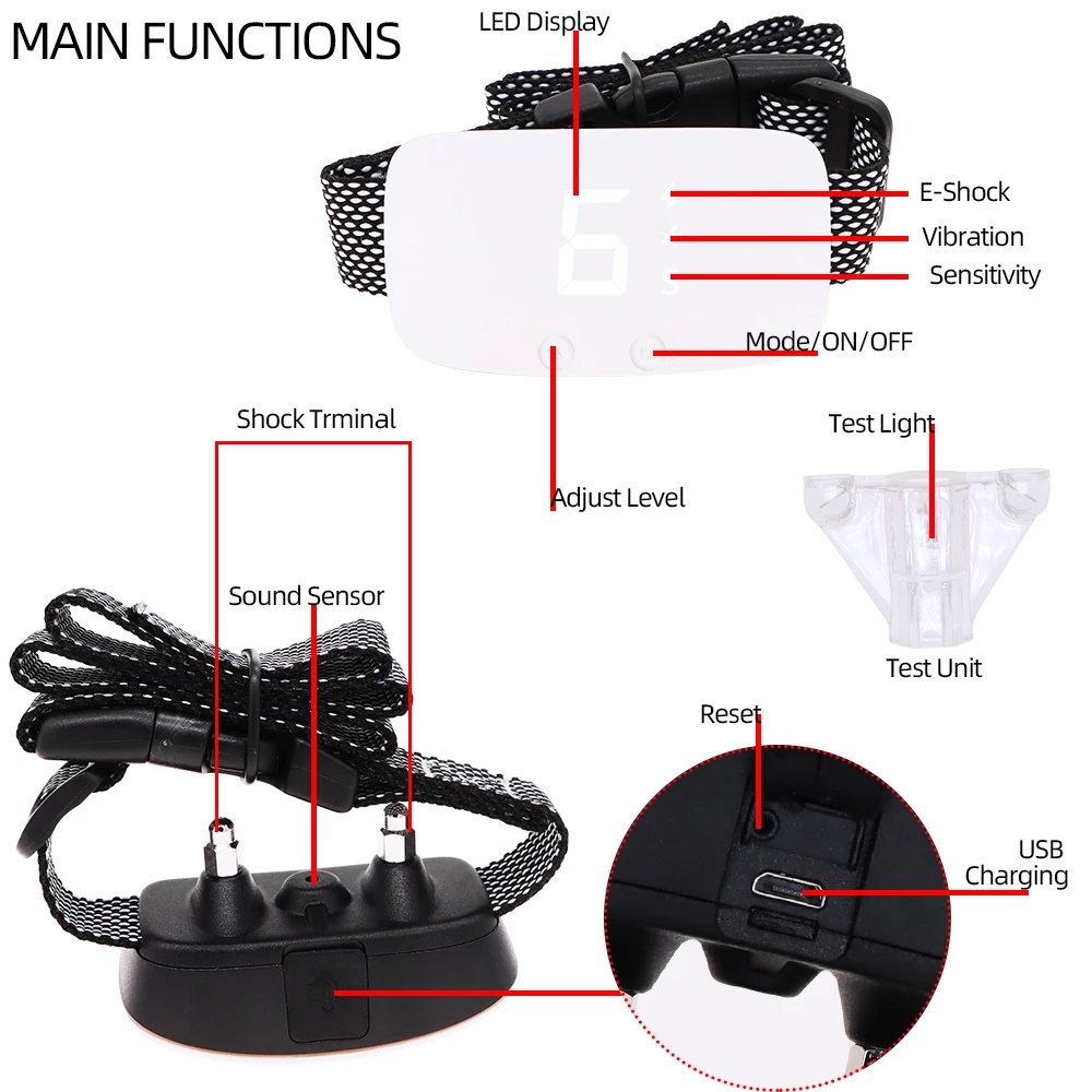 XCHO No Electric Shock and Vibration Bark Control Collar for Dogs Voice Activated Anti bark collar