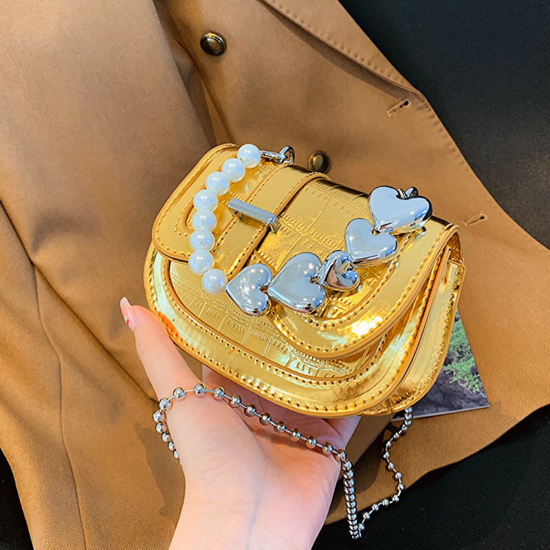 Free Shipping Mini Women's Small Pu Leather 2024 New Winter Fashion Designer Premium Texture Slant Ladies Glossy Chain Designer Bag Luxury Bag To