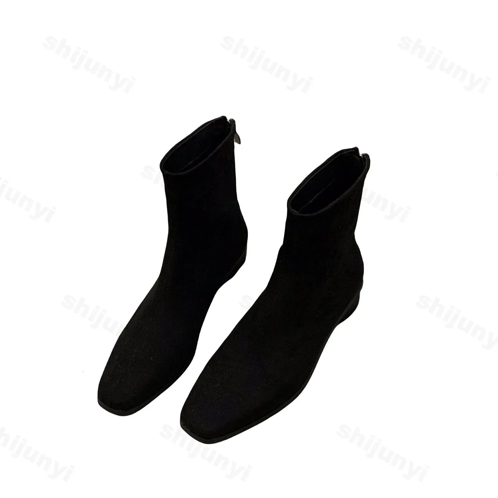 Fashion Women Ankle Boots Winter Suede Leather High Heels Spring Autumn Suede Pointed Shoes Block Mid Heels Booties 241125