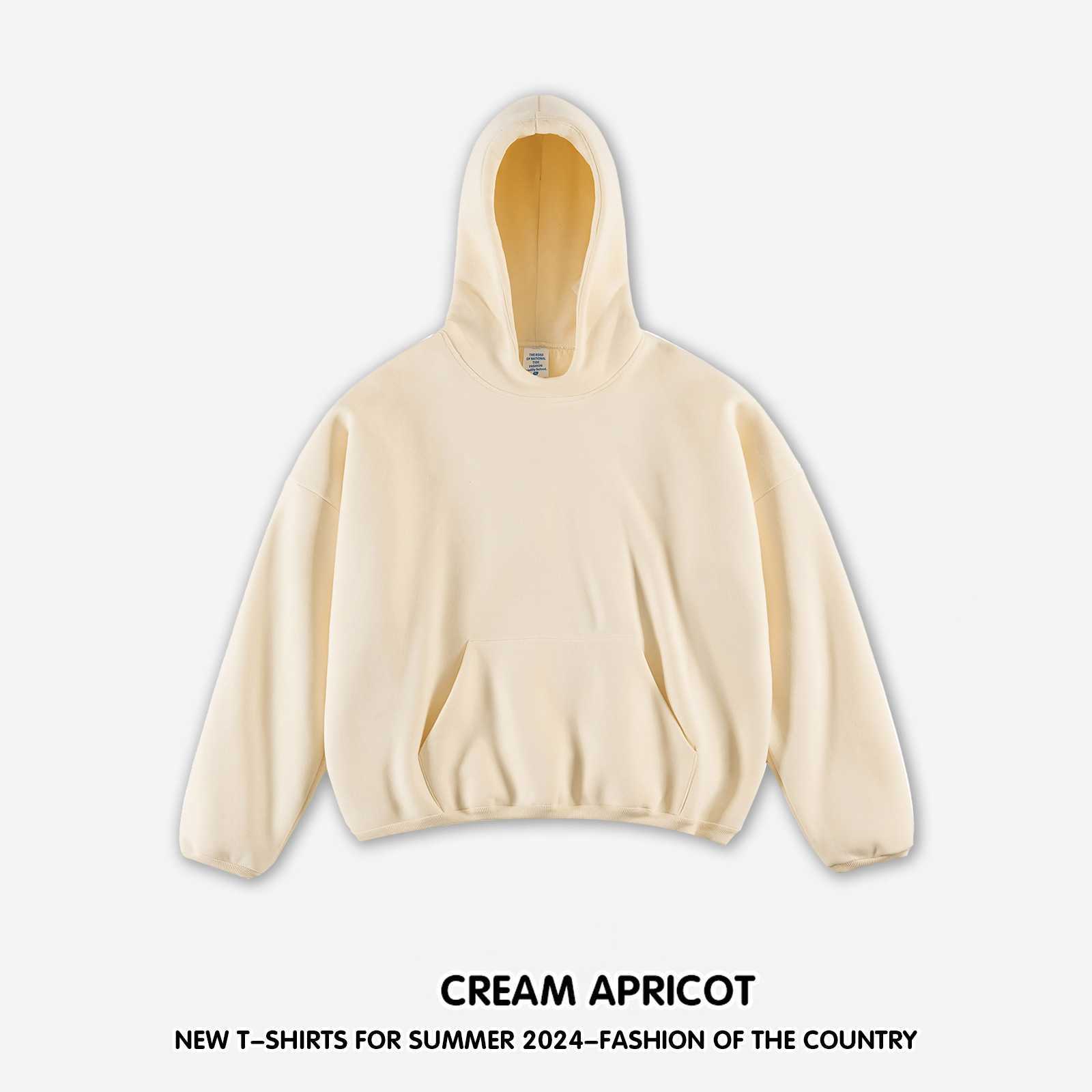 Mens solid color double-layer oversized zipper cotton retro high-quality hoodie 2024 spring/summer new casual streetwear W240921