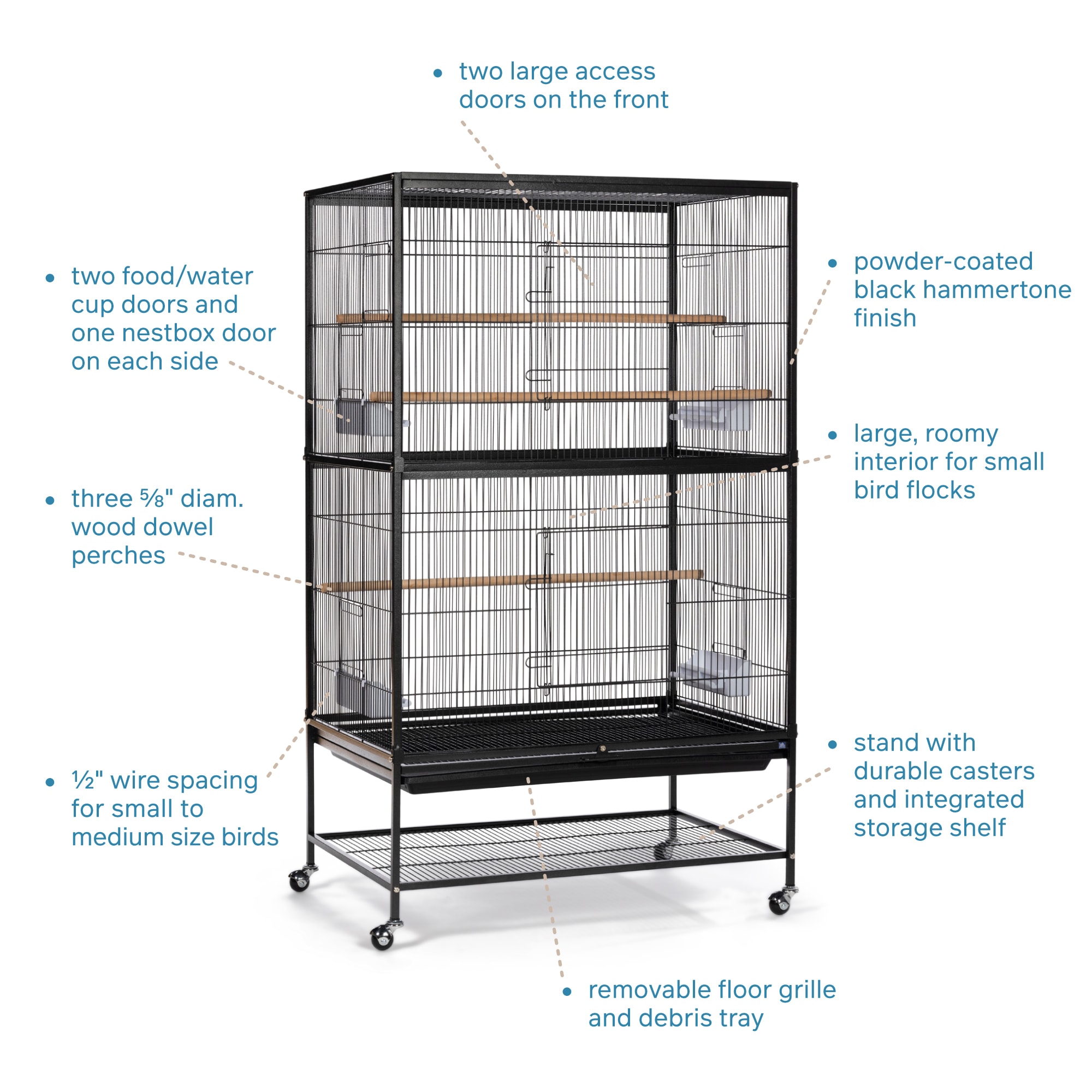 Prevue Pet Products Large Black Flight Bird Cage