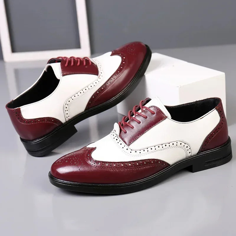 Mixed Colors Mens Dress Shoes Retro Male Leather Shoes Business Male Baroque Footwear Casual Mens Oxford Footwear 241125