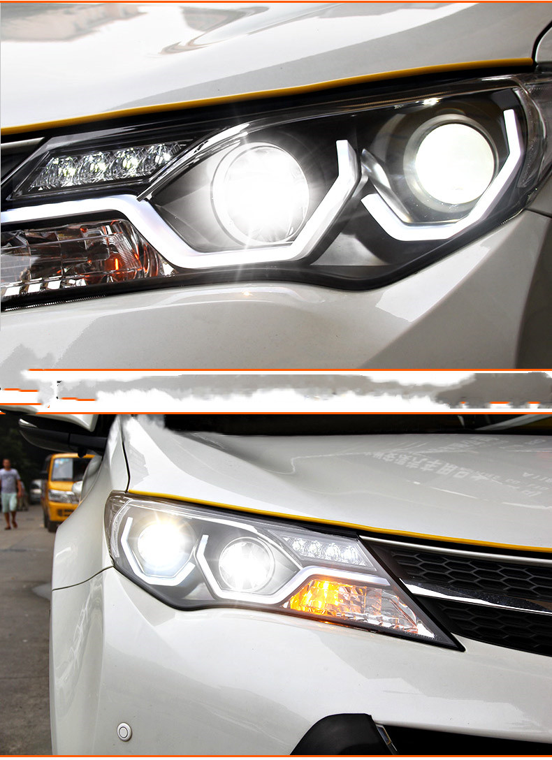 LED Headlight for Toyota RAV4 2013-20 16 LED Auto Headlights Assembly Upgrade Bicofal Lens Dynamic Signal Lamp