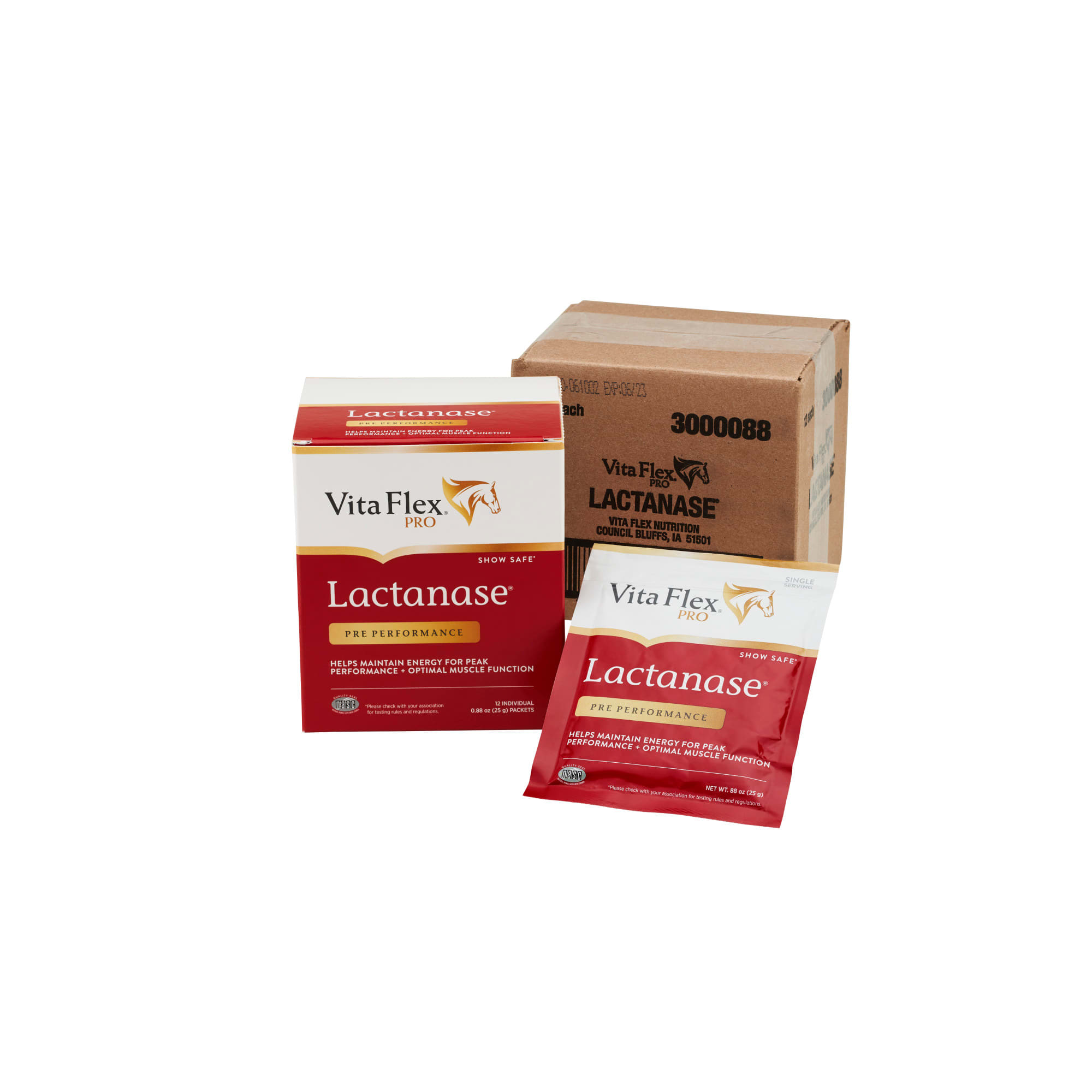 Vita Flex Lactanase Performance Supplement for Horses, 25 Gram, Count of 12