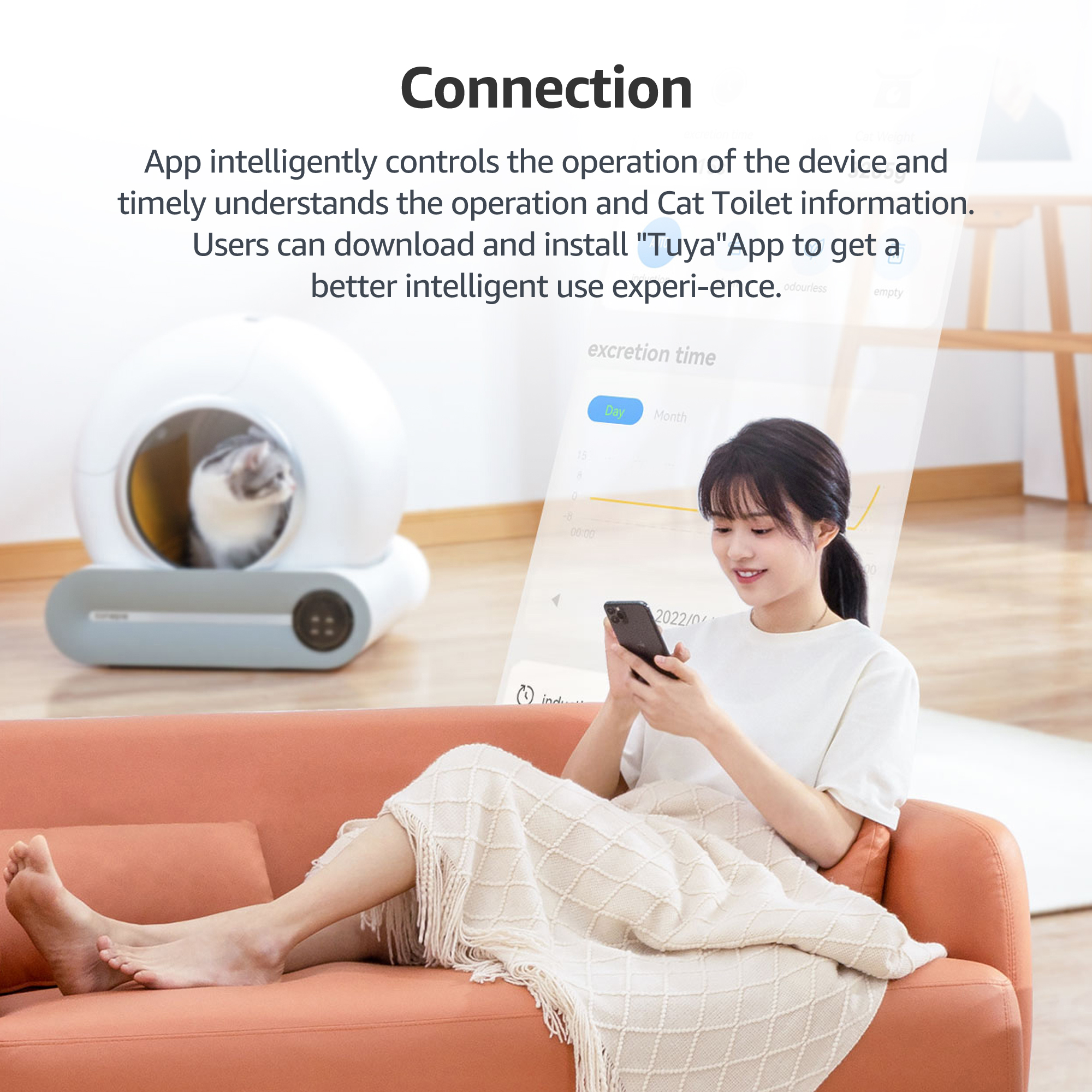 Large Capacity Automatic Cat Litter Box Video Monitor Odor-Removal APP Control self Cleaning Cat Litter Box or Multiple Cats