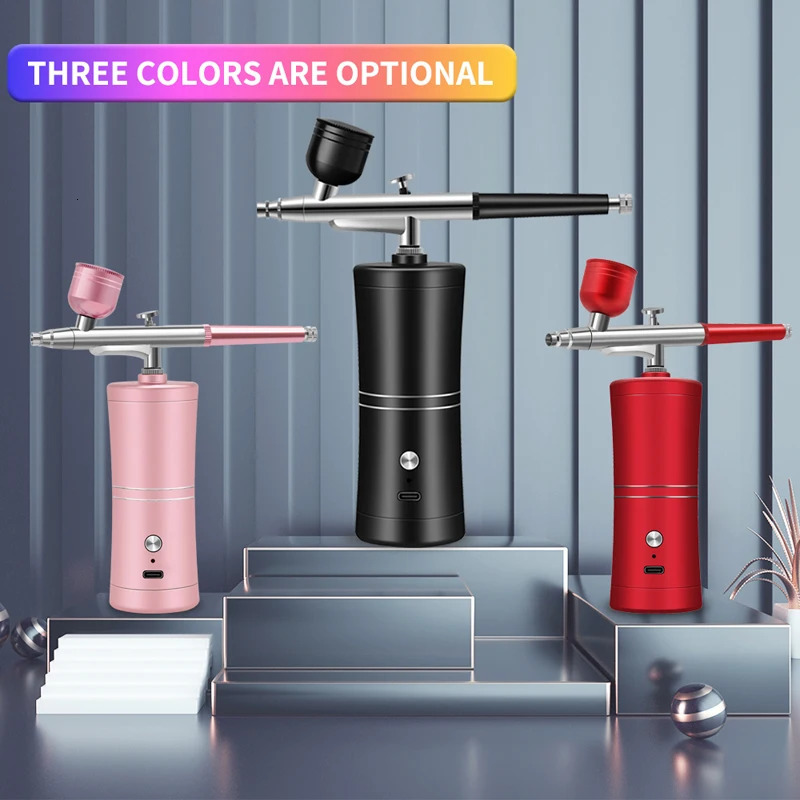 Portable Rechargeable Wireless Airbrush With Compressor Single Action Spray Gun For Face Beauty Nail Art Tattoo Craft Cake y241121