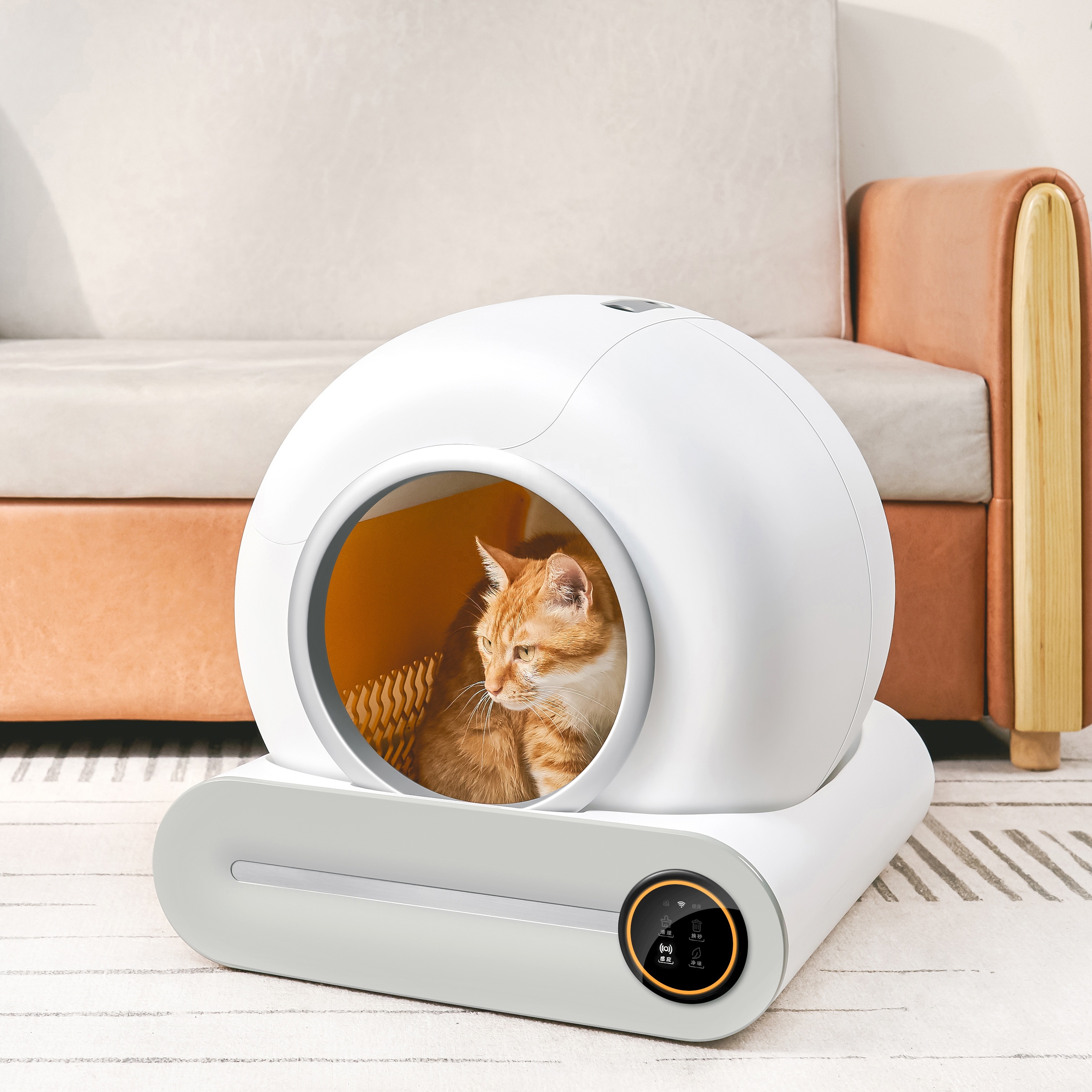 Smart Box Pet Toilet Anti Splash Cat Tray Cleaning Bath Basin Supplies stainless steel smart cat litter box