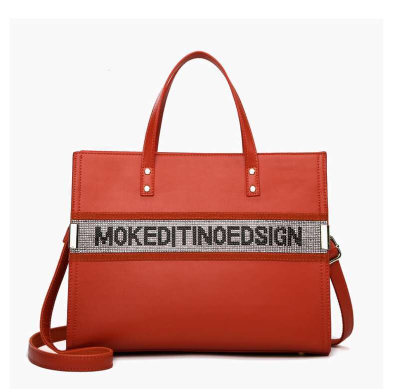 Summer New Large Capacity Handbag Orange Texture Women's Handbag Large Capacity Shoulder Bag