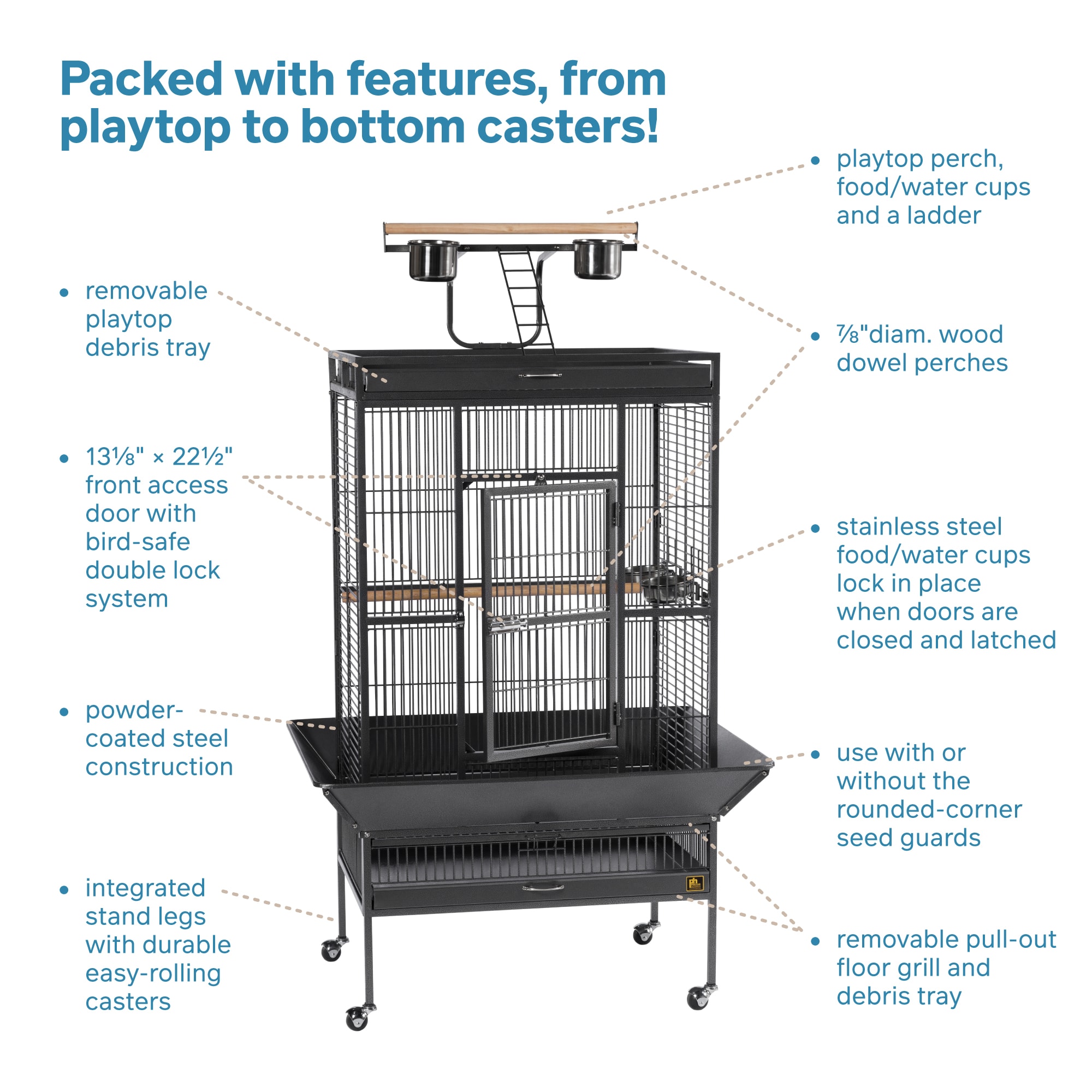 Prevue Pet Products Signature Select Series Wrought Iron Bird Cage in Black