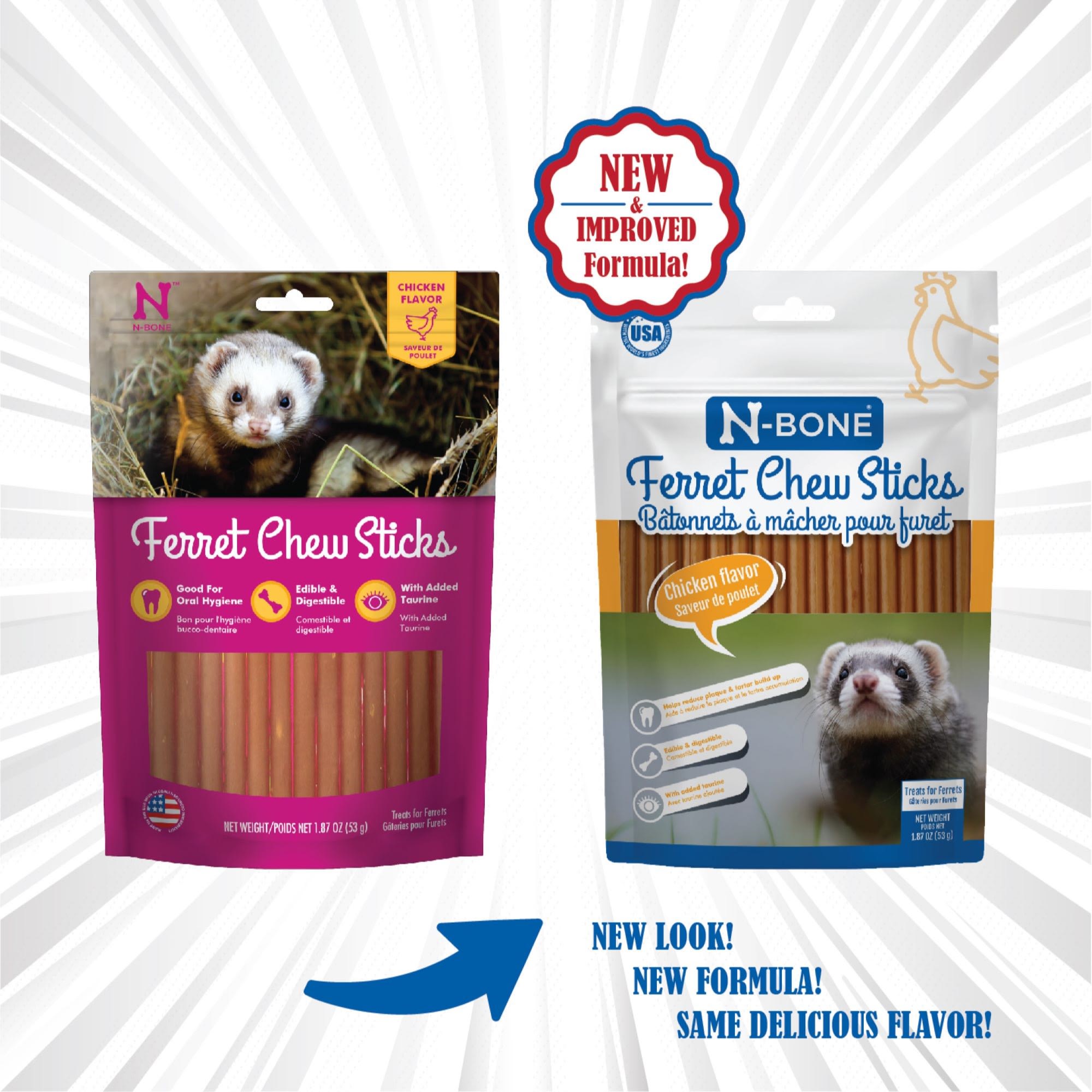 N-Bone Ferret Chicken Flavor Chew Sticks, 1.87 oz.