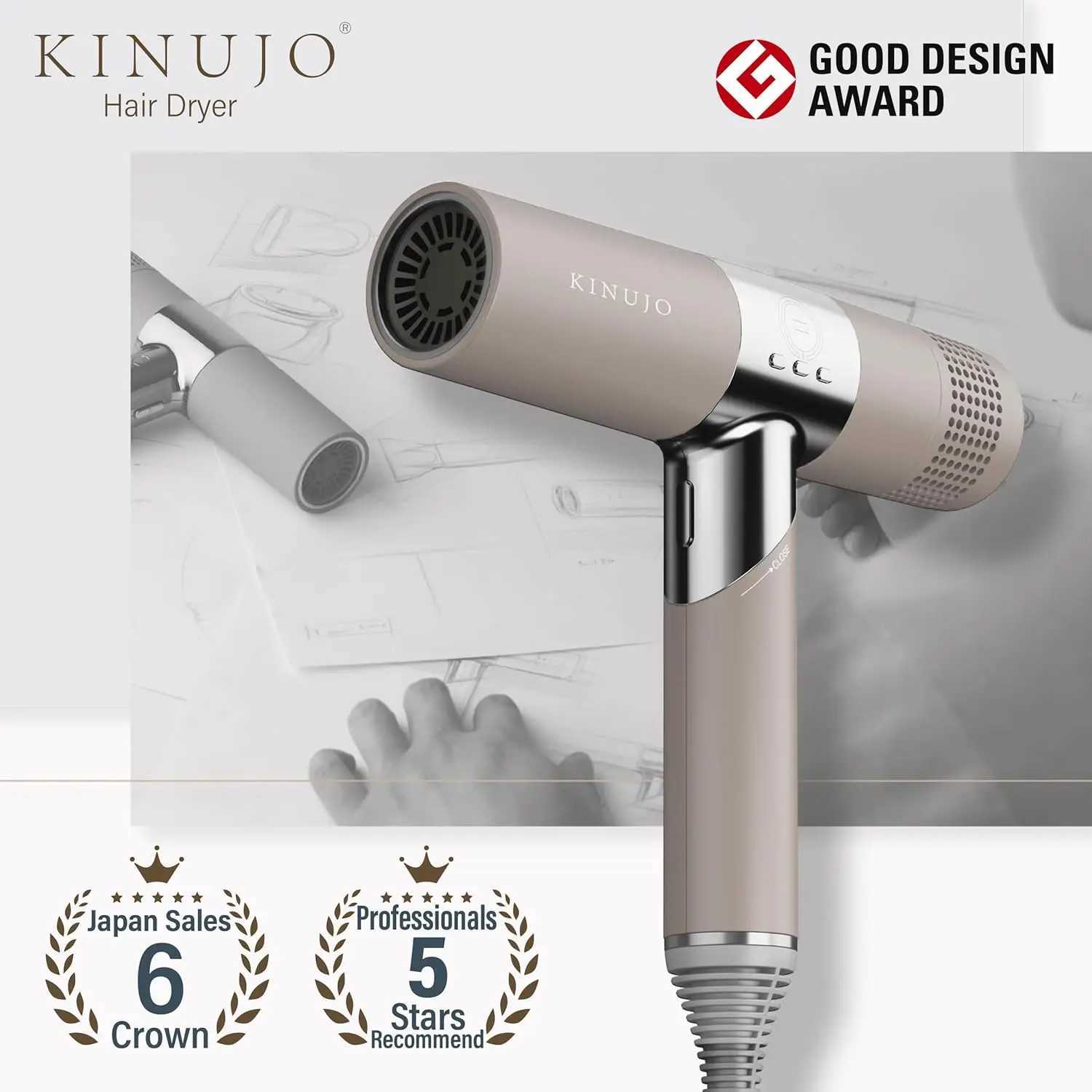 Infrared hair dryer professional hair dryer fourth generation brushless DC motor fast drying low noise light noise foldable W241125