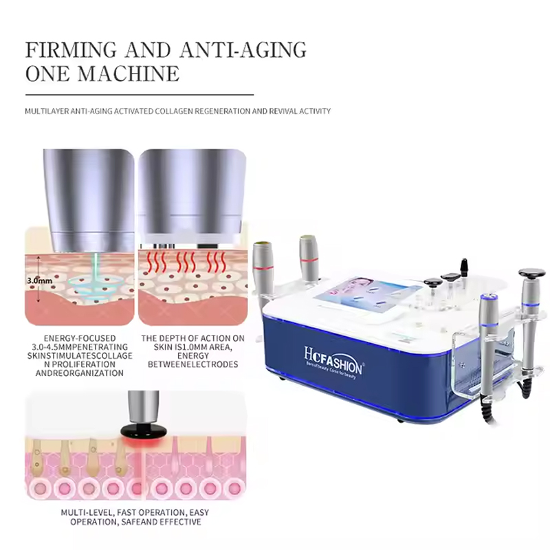 Layered anti aging beauty microcurrent skin lifting radiofrequency heating No-cartridge Vmax instrument