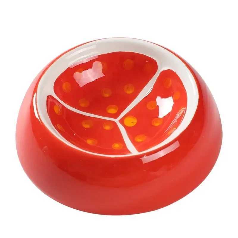 4 Cute Designs Pet Ceramics Bowl Watermelon Strawberry Shape Cat Food Bowl Small Dog Colorful Water SuppliersXJ241125