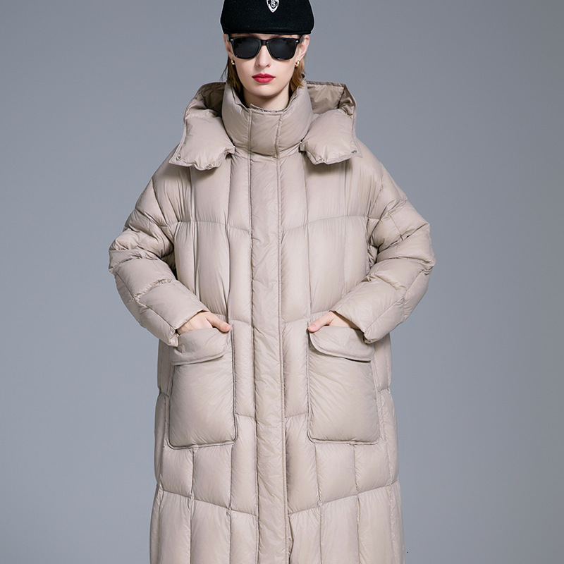 90 white duck designer winter new loose fashionable warm and thick cold resistant down women, extended jacket for women