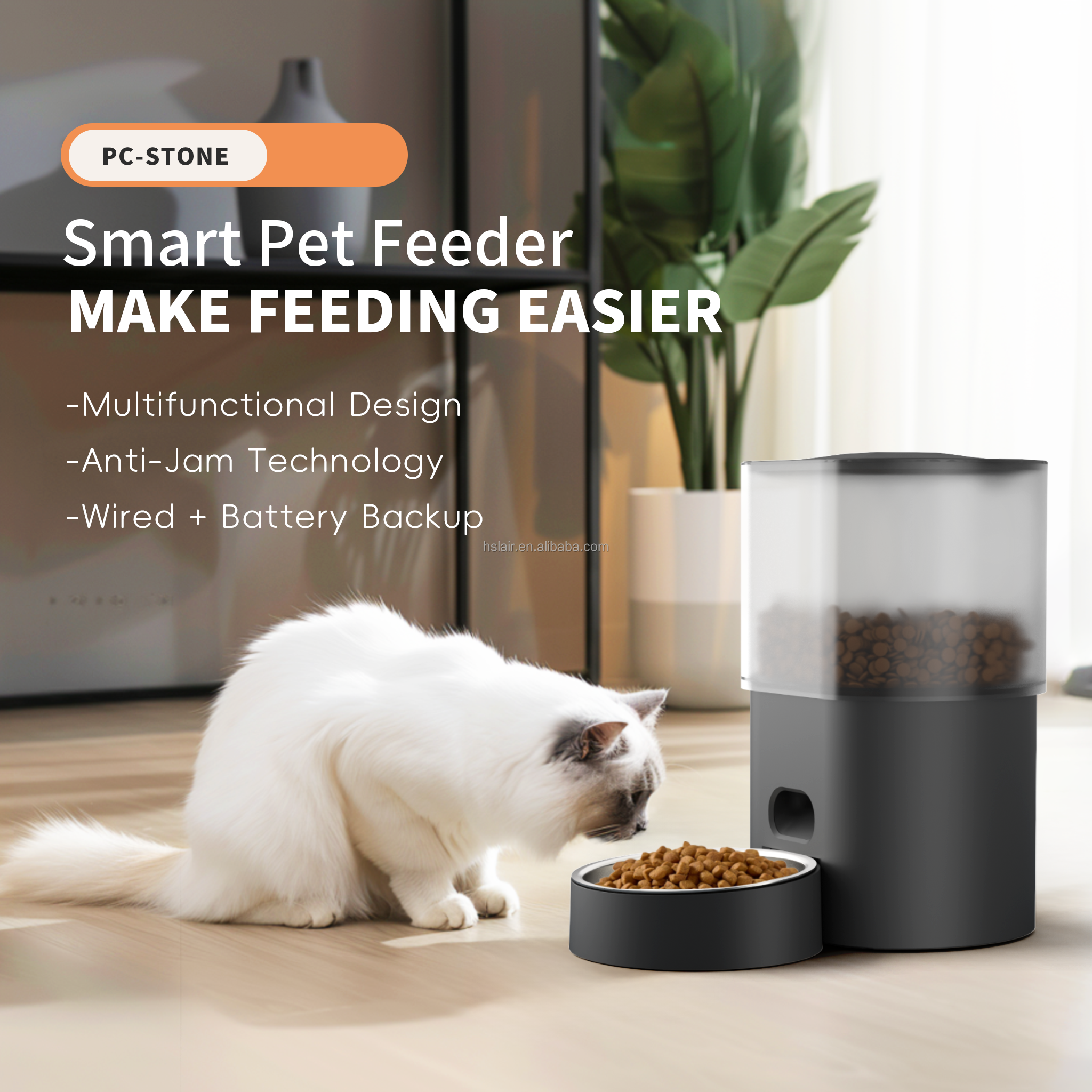 Pet Feeder Large Capacity Automatic 2 In 1 Design Pet Feeder Portable