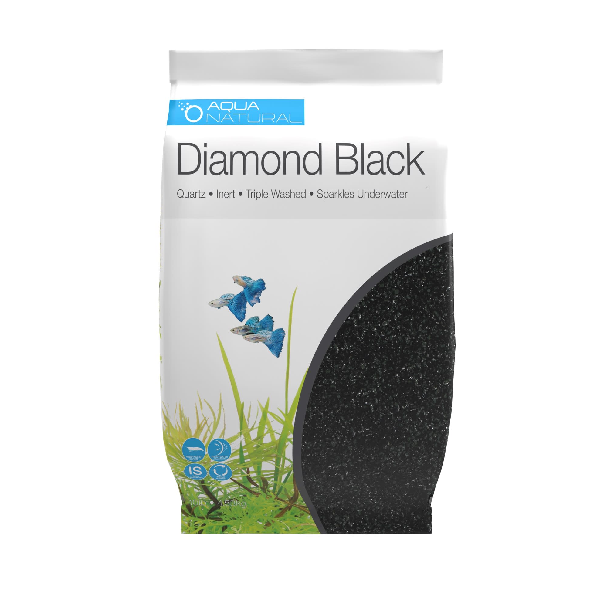 Aqua Natural Diamond Black Quartz, 10 lbs.