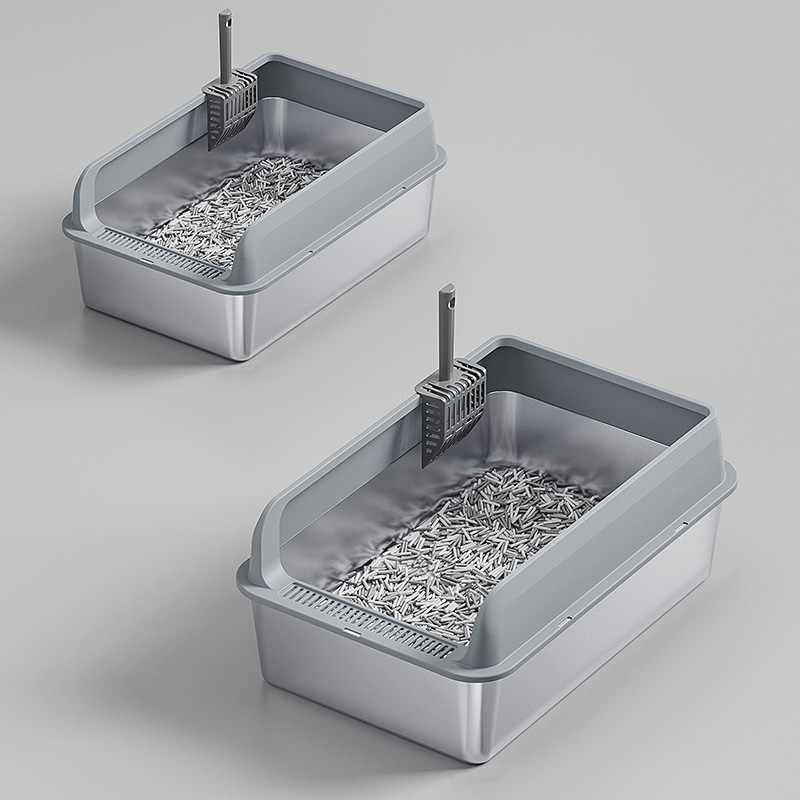 New Arrival Stainless Steel Cat Litter Box Cat Toilet With Litter Scooper Self-cleaning Cat Sand box
