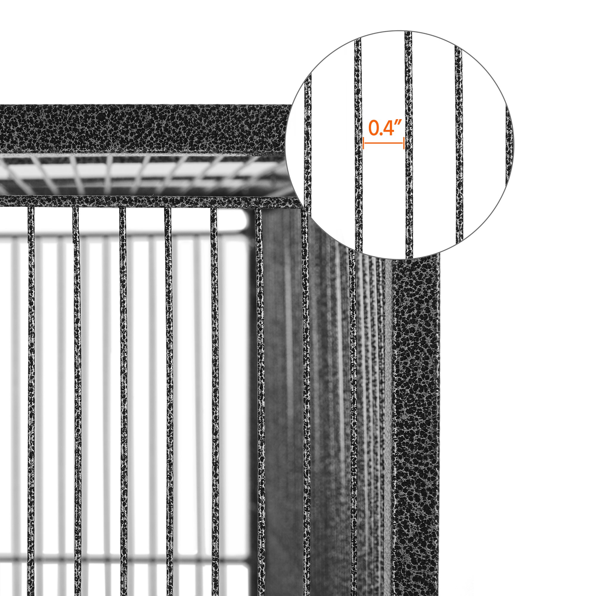 Topeakmart Hammered Black Metal Bird Cage with Rolling Detachable Stand, 53.5" H