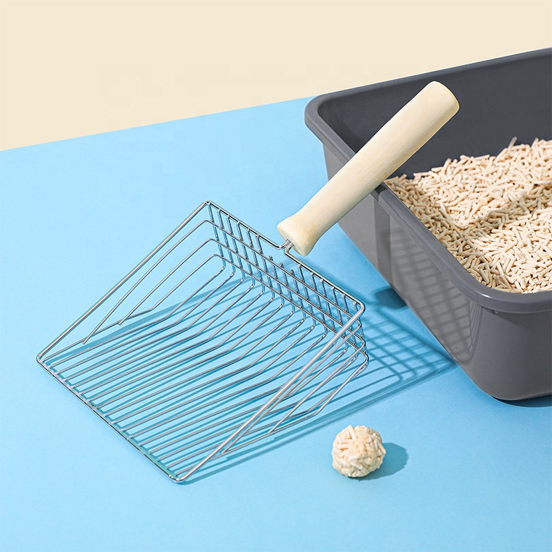 Hyra Metal Cat Litter Scoop Fast Sifting Kitty Poop Scooper Caddy Optional Stand Cat Litter Shovel