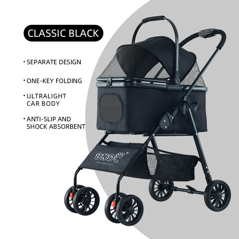 Wholesale pet carriers travel products 3IN1pet trolley carrier with wheels high-quality city walking pet car