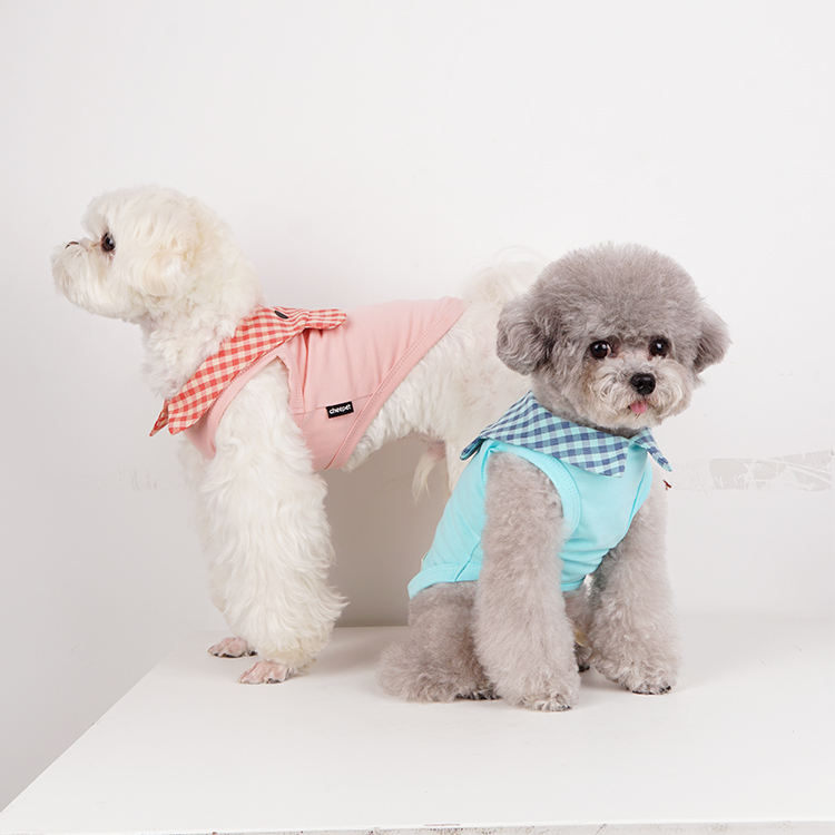 OEM/ODM Cotton Dog Clothes Summer Vest Pet Clothing Cute Custom Dog Vest With Bear Lapel