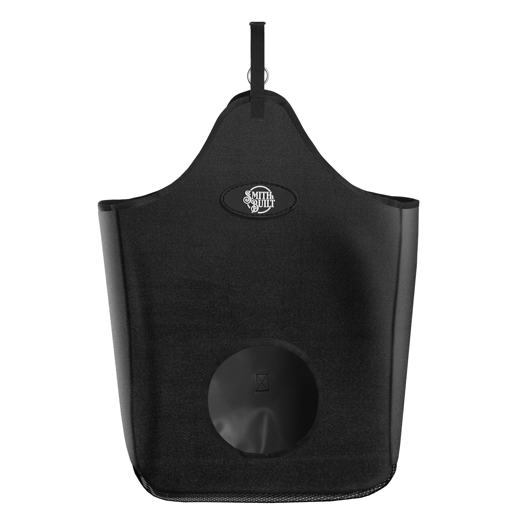 SmithBuilt Black Horse Feeder Hay Bag Tote, Large