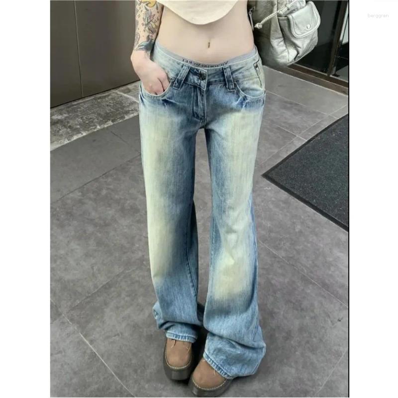 Womens Jeans Baggy Women High Waisted Vintage Strtwear Patchwork Denim Pants Wide Leg 2024 Spring Korean V618 Z260313