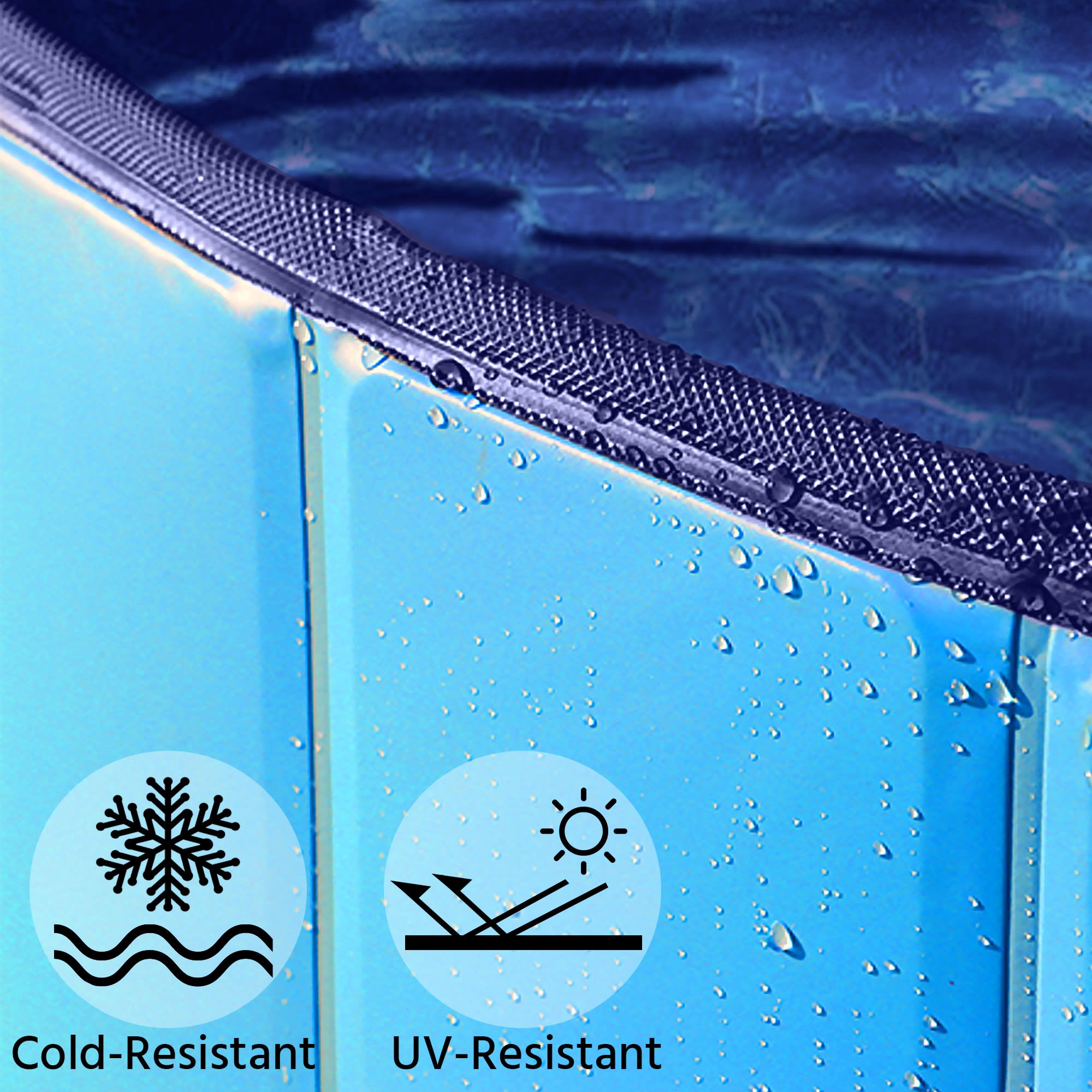 Topeakmart Blue Foldable Swimming Pool for Dogs, Large