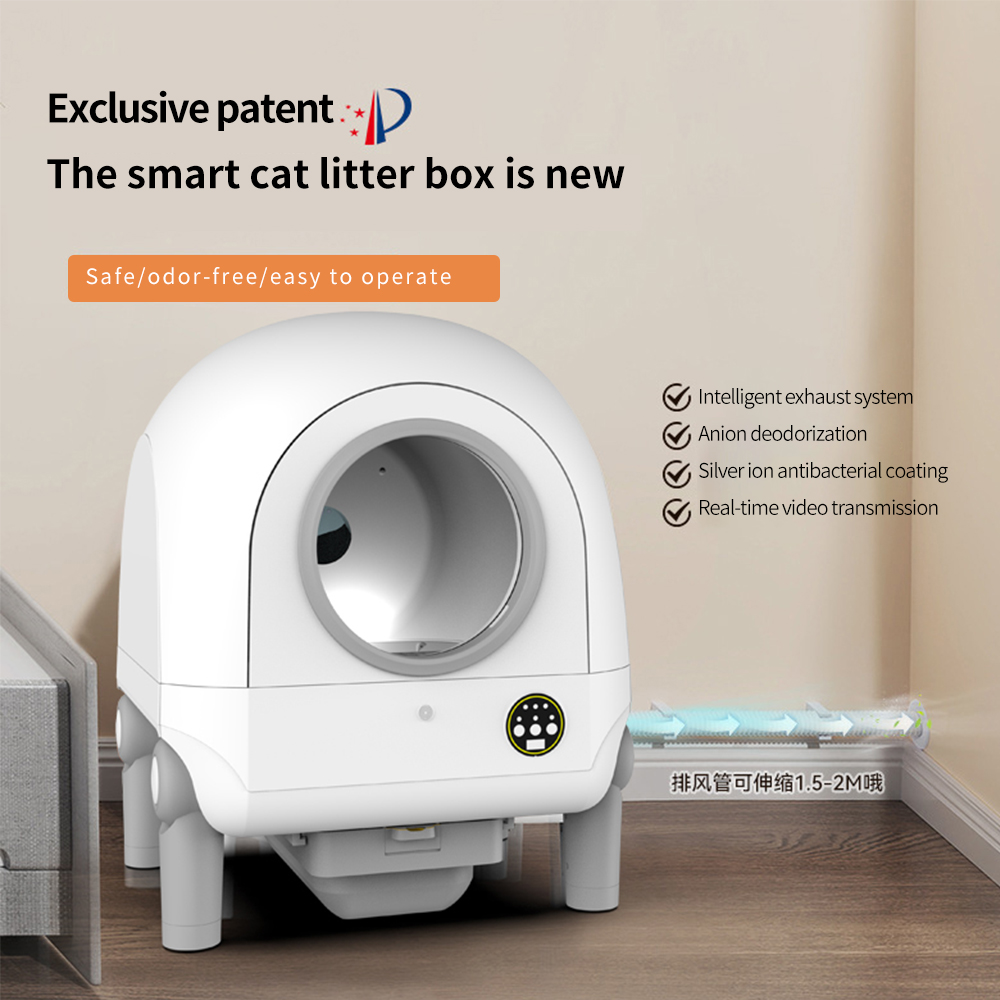 2024 Smart App-Controlled Self-Cleaning Cat Litter Box Electronic Pet Toilet Sandbox Automatic Cleaning Feature Plastic Supplies
