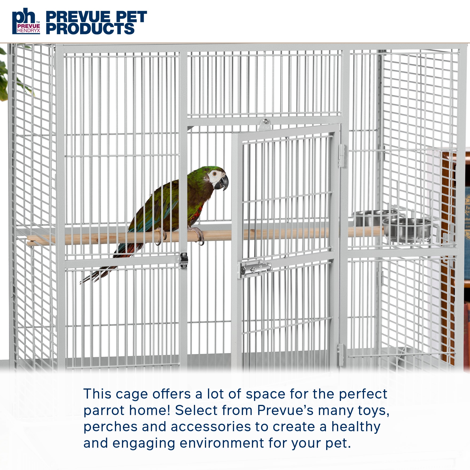 Prevue Pet Products Signature Select Series Wrought Iron Bird Cage in Pewter