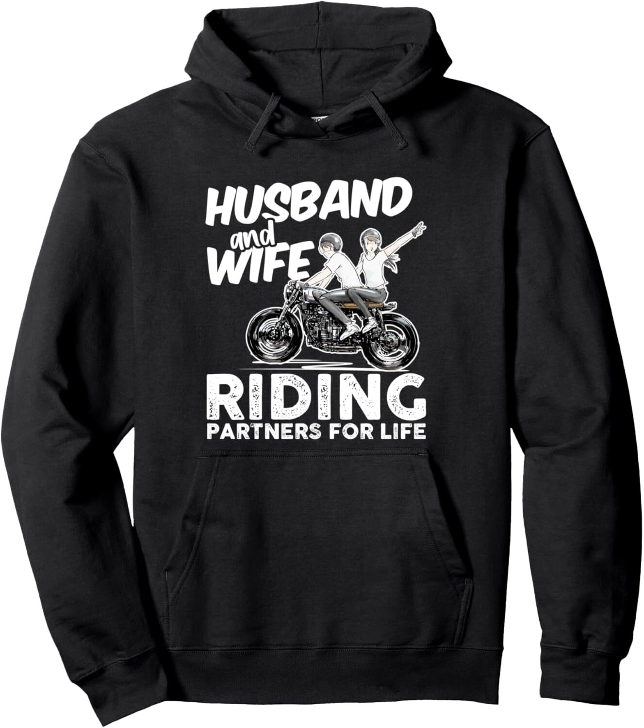 Hoodie for Mens Womens Husband And Wife Riding Partners For Life - Motorcycle Lover Pullover Hoodie Graphic Hoodies sweatshirt