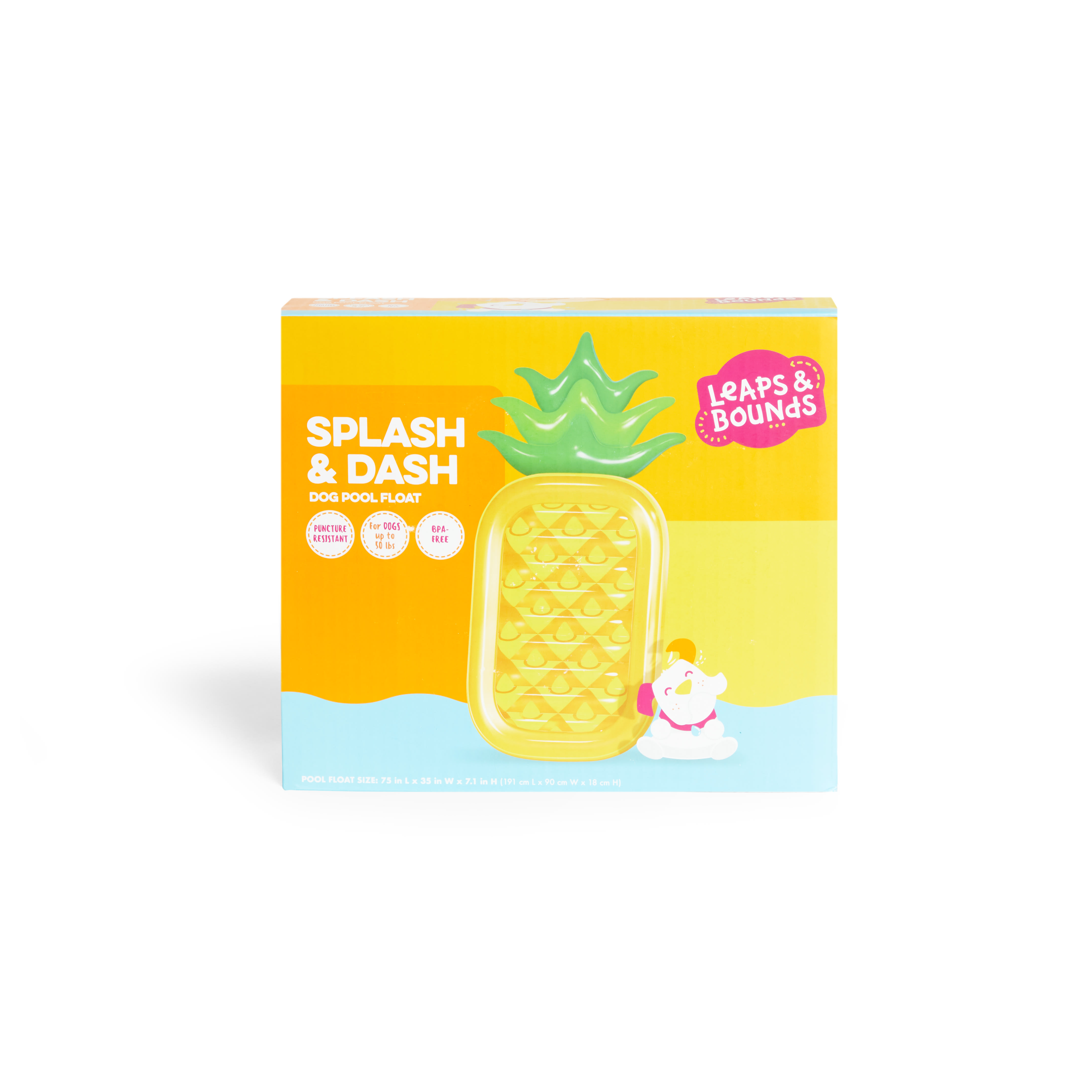 Leaps & Bounds Pineapple Pool Float Dog Toy, Large