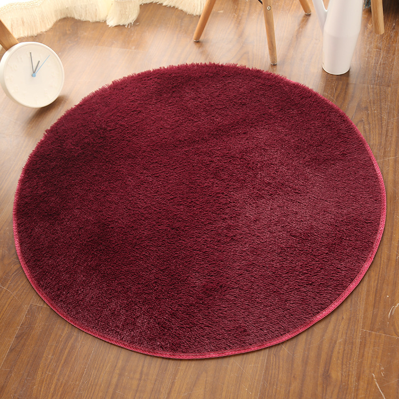 Silk Wool Carpet Round Carpet Floor Cushion Living Room Bedroom Carpet Bedside Floor Cushion Foot Cushion Computer Chair Cushion Yoga Cushion