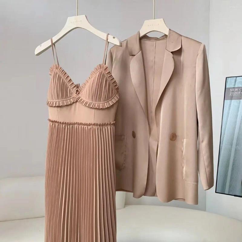 Work Dresses Women Suits Lace Office Lady Dress Full Autumn Spring Single Breasted Knee-Length 2 Pic Set High Quality AAA Discount for in-store purcha