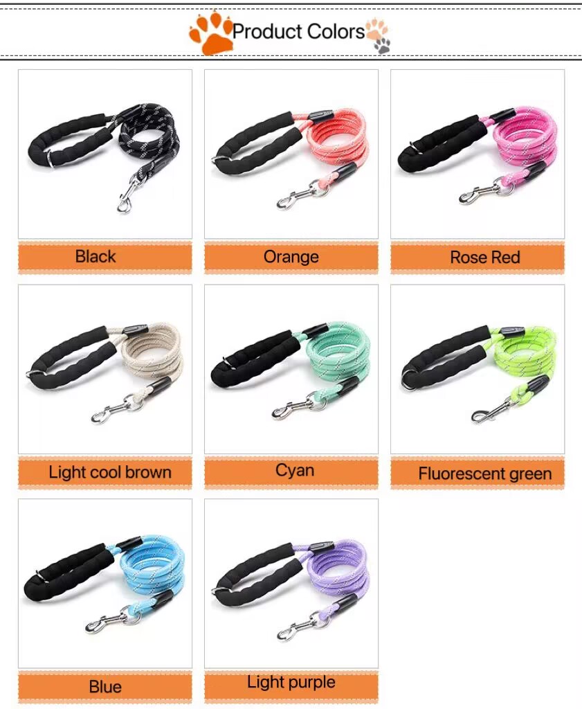 Reflective Dog Leash Comfortable Handle Walking Leash Wholesale for Small and Medium-sized Pet Leashes