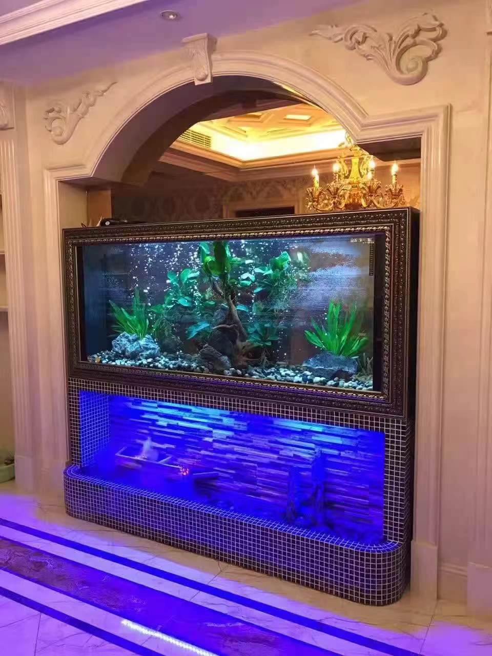 Koi Fish Landscape Aquariums & Accessories Fish Tank Fish Tank House Ultra Clear Glass Office 12mm for Aquarium 500L 148x150