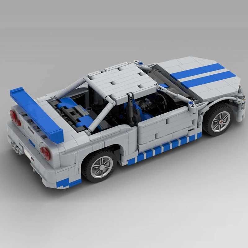 New Skyline R34 (5) 2 Fast 2 Furious ercar Racing Car Vehicle Sport Model Buying Block Bricks Toys for Kid Birthday Gifts M241125