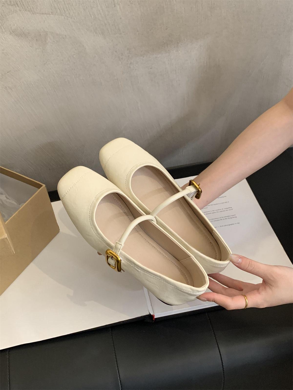 Silver light mouth single shoe women's spring and autumn new style French retro small leather shoes fairy style soft flat Mary Jane grandma shoes