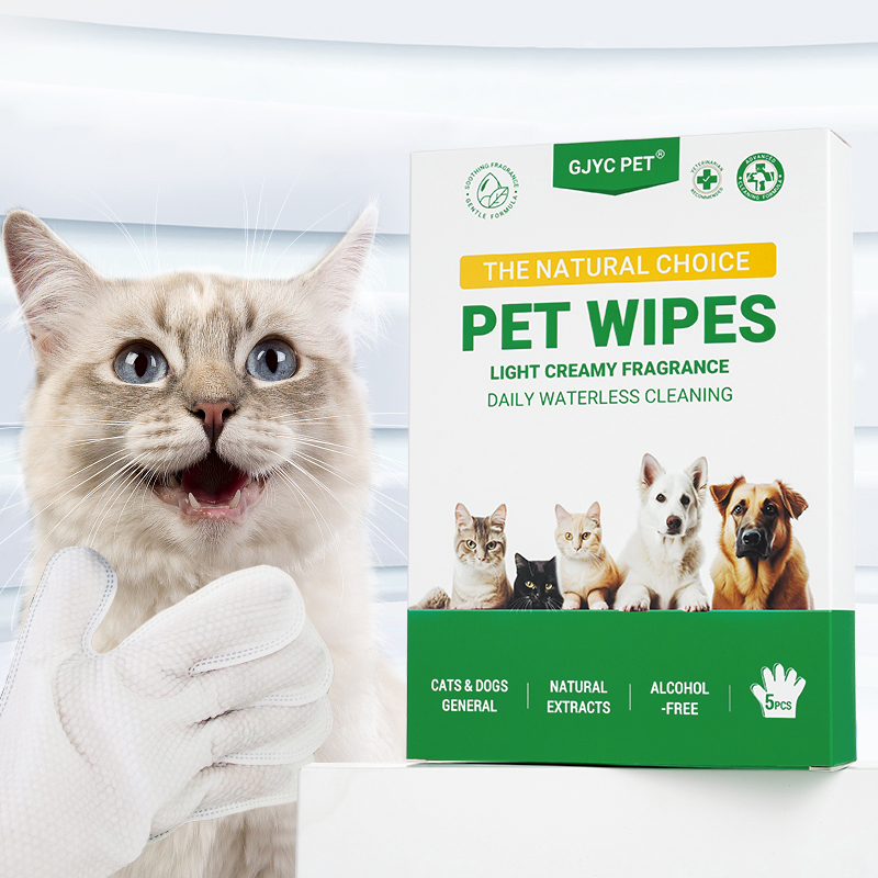 Wholesale Price Fast Shipping Gloves Wipes Disposable Pet Cleaning Glove Wipes Spa Clean Dog Cat Wet Wipes Pet Gloves