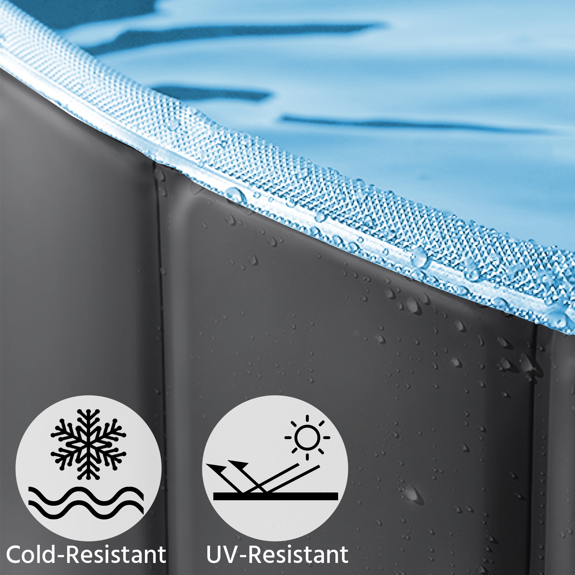 Topeakmart Black Foldable Swimming Pool for Dogs, X-Large
