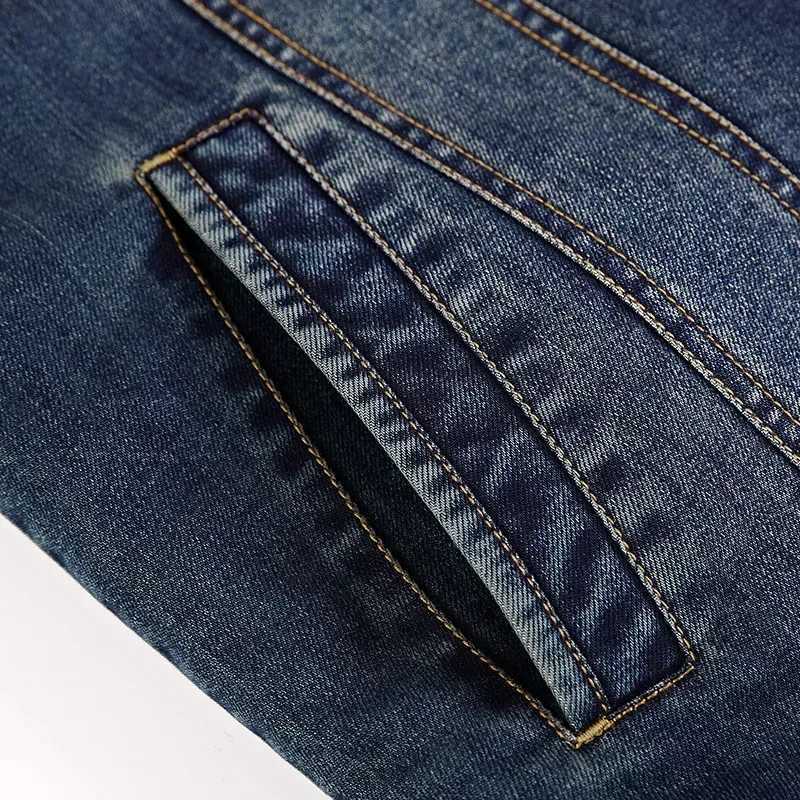 Mens denim jacket autumn and winter new casual loose paddle thickened outdoor camping collar jacket mens fashionable cotton clothing W241125