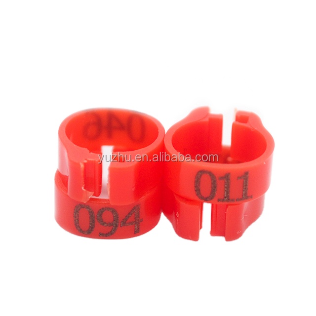 8 mm split Pigeon Foot Ring plastic bird tag with number 001-100 by laser machine letters not moving