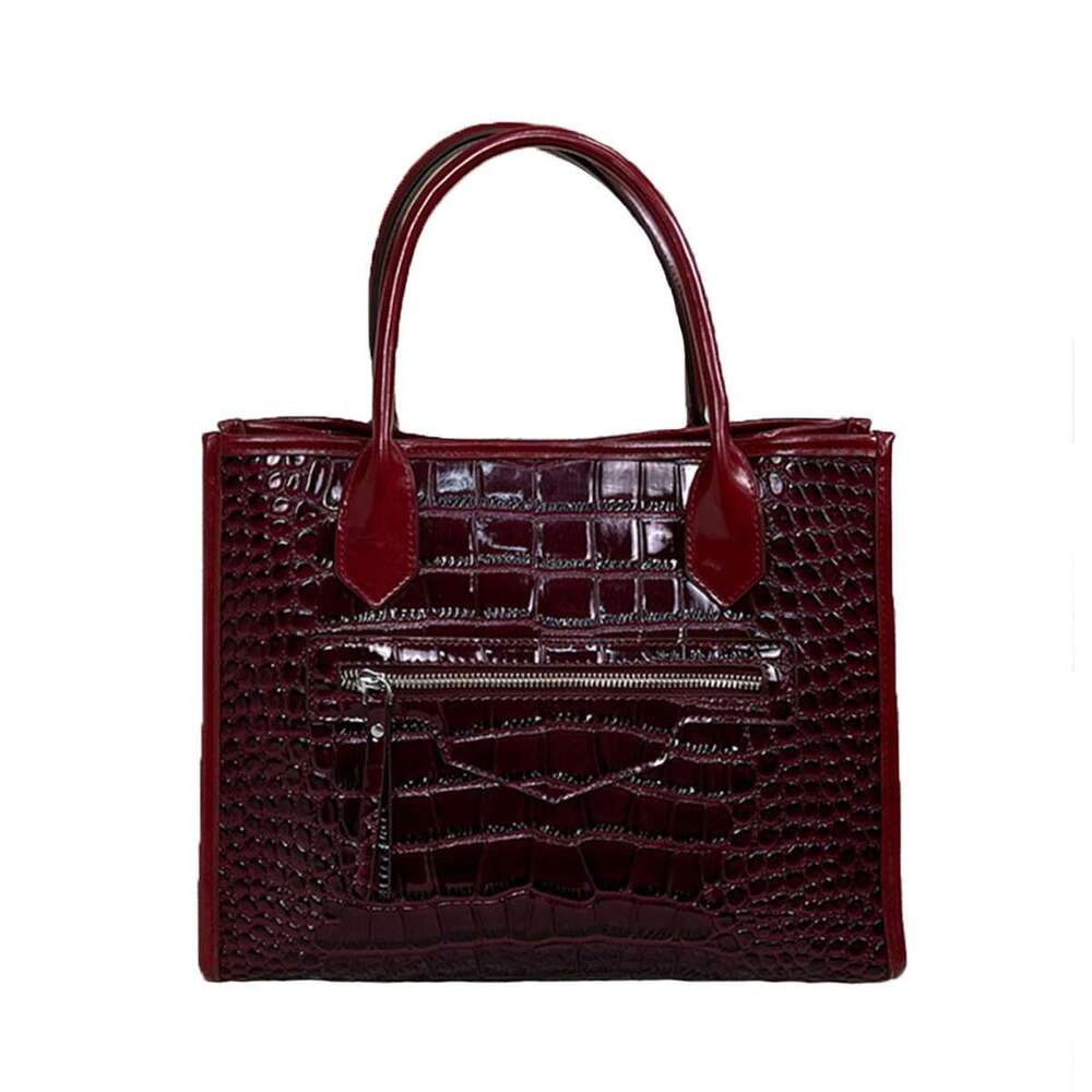 LEMON KOKO Autumn/Winter Women's Handbag Fashion Shoulder Bag, Large Capacity Crocodile Pattern Women's Bag