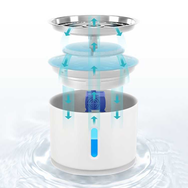Customized LED Automatic Pet Water Feeder Low Noise Smart Dog Cat Water Fountain