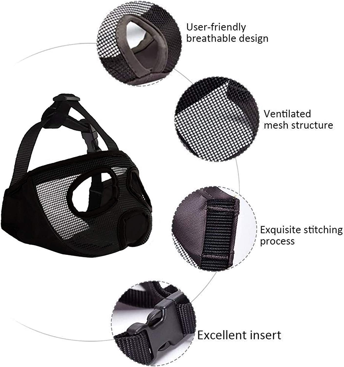 Top Popular Pet Short Snout Dog Muzzles Adjustable Breathable Mesh Bulldog Muzzle for Biting Chewing Barking Training Dog Mask