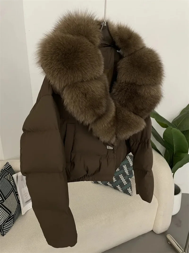 OFTBUY 2024 Big Natural Real Fur Coat Women Autumn Winter Female 90 White Duck Down Jacket Feather Short Thick Warm 241120
