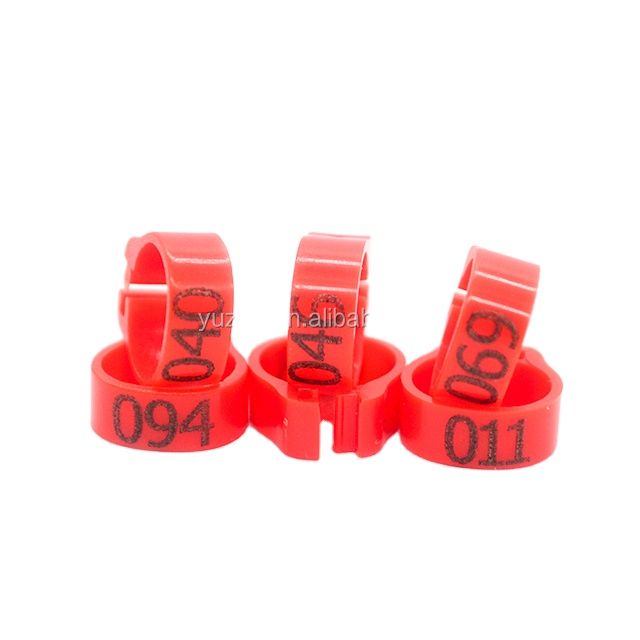 8 mm split Pigeon Foot Ring plastic bird tag with number 001-100 by laser machine letters not moving