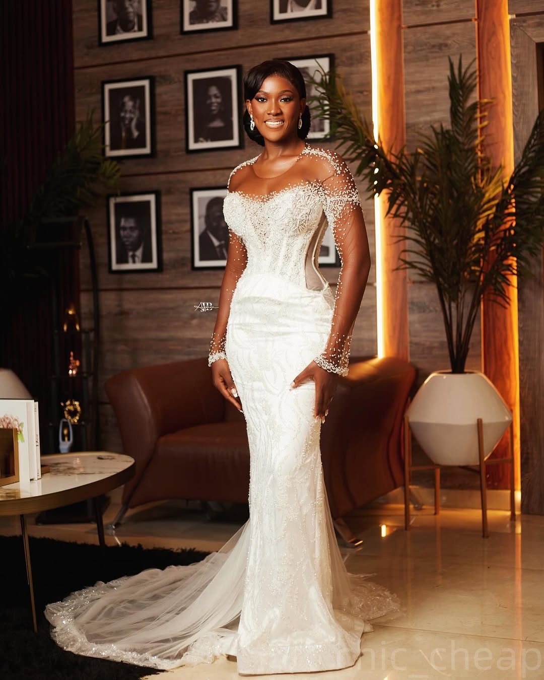2025 Arabic Aso Ebi Plus Size Ivory Mermaid Wedding Dresses Beaded Full Sleeves Detachable Train Sequined Lace Vintage Bridal Gowns Dress ZJ202
